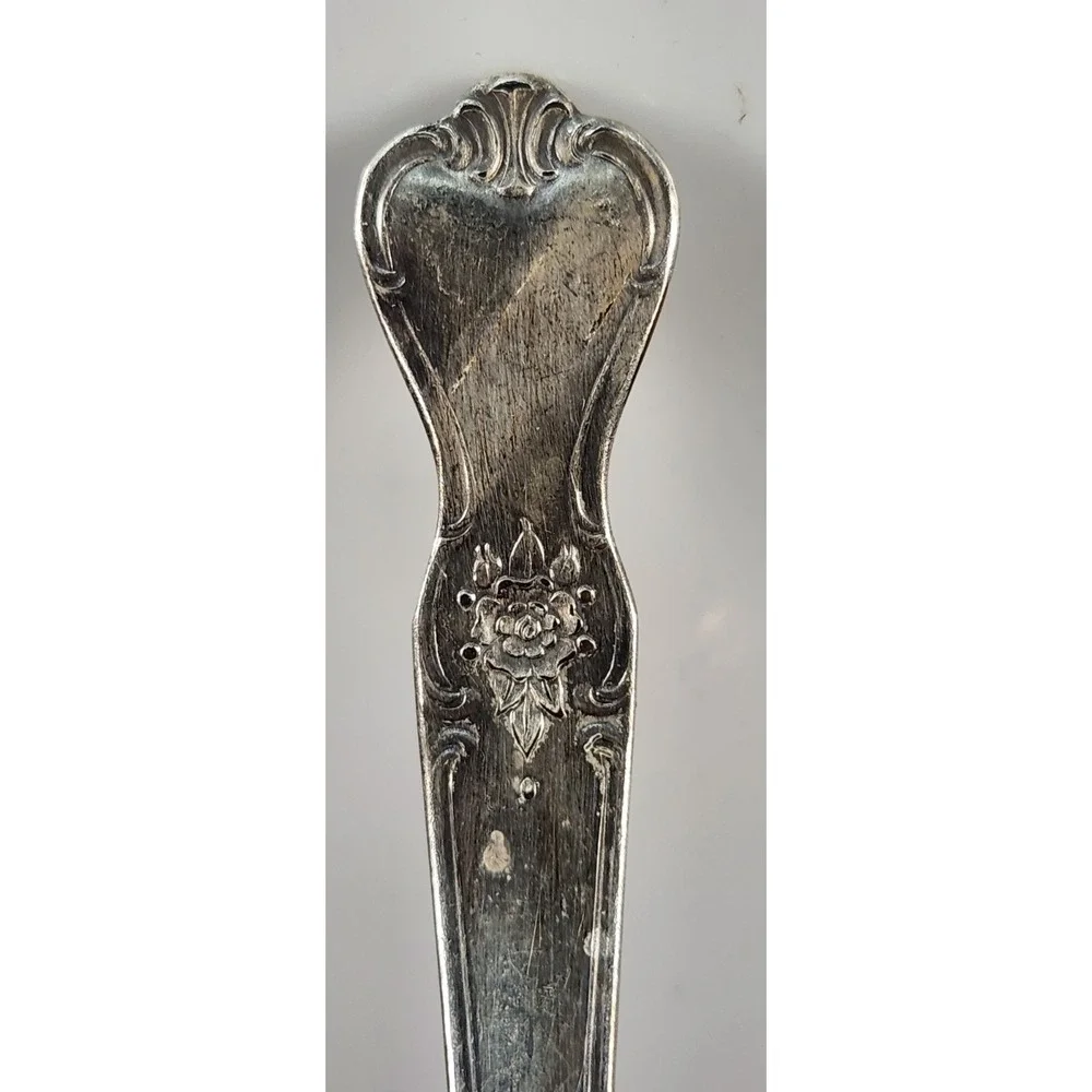 Vintage Old Company Plate Signature Rose Gravy Ladle Silverplate Monogram B
